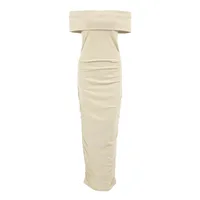 Women's Sheath Dress Vacation Simple Style Boat Neck Sleeveless Solid Color Maxi Long Dress Holiday main image 5