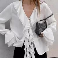 Women's Blouse Long Sleeve Blouses Vacation Simple Style Solid Color main image 4