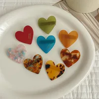 Women's Cute Simple Style Heart Shape Acetic Acid Sheets Hair Clip main image 3