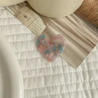 Women's Cute Simple Style Heart Shape Acetic Acid Sheets Hair Clip sku image 2