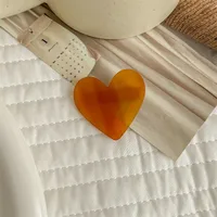 Women's Cute Simple Style Heart Shape Acetic Acid Sheets Hair Clip sku image 13