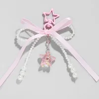 Cute Sweet Star Bow Knot Alloy Women's Keychain sku image 1
