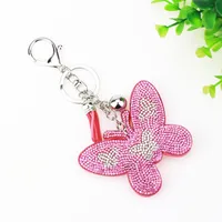 Glam Sweet Butterfly Flannel Diamond Women's Keychain sku image 1