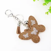 Glam Sweet Butterfly Flannel Diamond Women's Keychain sku image 2