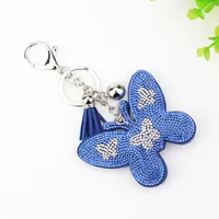 Glam Sweet Butterfly Flannel Diamond Women's Keychain sku image 3