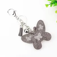 Glam Sweet Butterfly Flannel Diamond Women's Keychain sku image 5