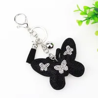 Glam Sweet Butterfly Flannel Diamond Women's Keychain sku image 7