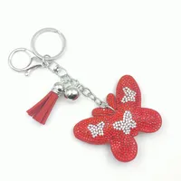 Glam Sweet Butterfly Flannel Diamond Women's Keychain sku image 9