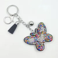 Glam Sweet Butterfly Flannel Diamond Women's Keychain sku image 10