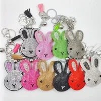 Cute Rabbit Flannel Diamond Women's Keychain main image 1