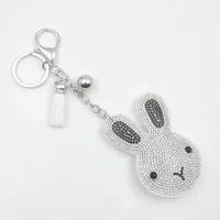Cute Rabbit Flannel Diamond Women's Keychain main image 3