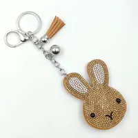 Cute Rabbit Flannel Diamond Women's Keychain main image 5