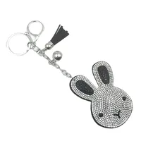 Cute Rabbit Flannel Diamond Women's Keychain main image 4