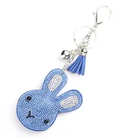 Cute Rabbit Flannel Diamond Women's Keychain sku image 1
