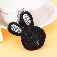 Cute Rabbit Flannel Diamond Women's Keychain sku image 3