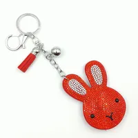 Cute Rabbit Flannel Diamond Women's Keychain sku image 4