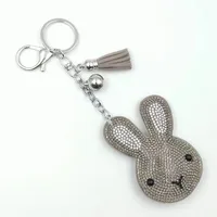Cute Rabbit Flannel Diamond Women's Keychain sku image 5