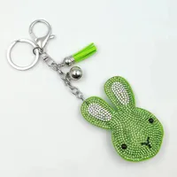 Cute Rabbit Flannel Diamond Women's Keychain sku image 6