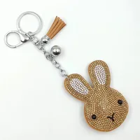 Cute Rabbit Flannel Diamond Women's Keychain sku image 7