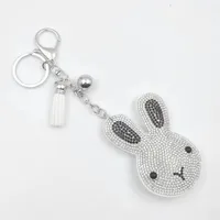 Cute Rabbit Flannel Diamond Women's Keychain sku image 8