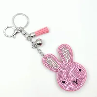 Cute Rabbit Flannel Diamond Women's Keychain sku image 10