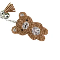 Cute Bear Flannel Diamond Women's Keychain main image 5