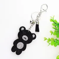 Cute Bear Flannel Diamond Women's Keychain sku image 17