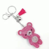 Cute Bear Flannel Diamond Women's Keychain sku image 5