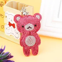 Cute Bear Flannel Diamond Women's Keychain sku image 7