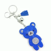 Cute Bear Flannel Diamond Women's Keychain sku image 13