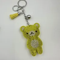 Cute Bear Flannel Diamond Women's Keychain sku image 14