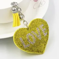 Glam Sweet Letter Heart Shape Flannel Women's Keychain sku image 1