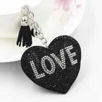 Glam Sweet Letter Heart Shape Flannel Women's Keychain sku image 3