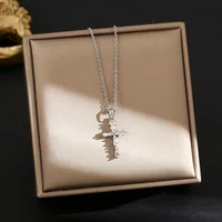 Simple Style Cross 304 Stainless Steel Plating Unisex Pendant Necklace sku image 2