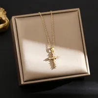 Simple Style Cross 304 Stainless Steel Plating Unisex Pendant Necklace main image 3