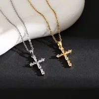 Simple Style Cross 304 Stainless Steel Plating Unisex Pendant Necklace main image 2