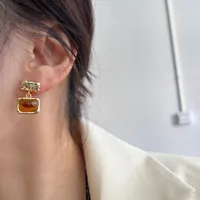 1 Pair Retro Simple Style Geometric Plating Copper Drop Earrings Ear Studs main image 2