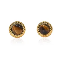 1 Pair Retro Simple Style Geometric Plating Copper Drop Earrings Ear Studs main image 3