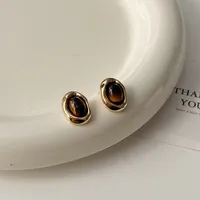 1 Pair Retro Simple Style Geometric Plating Copper Drop Earrings Ear Studs sku image 9