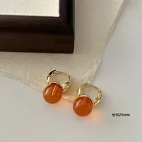 1 Pair Retro Simple Style Geometric Plating Copper Drop Earrings Ear Studs sku image 3