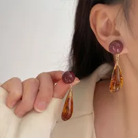1 Pair Retro Simple Style Geometric Plating Copper Drop Earrings Ear Studs main image 4