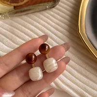 1 Pair Retro Simple Style Geometric Plating Copper Drop Earrings Ear Studs main image 5