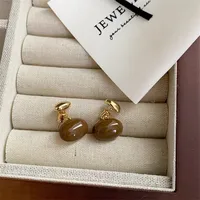 1 Pair Retro Simple Style Geometric Plating Copper Drop Earrings Ear Studs sku image 7