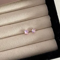 1 Pair Basic Simple Style Heart Shape Butterfly Bow Knot Plating Alloy Zircon Ear Studs sku image 4