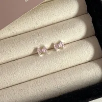 1 Pair Basic Simple Style Heart Shape Butterfly Bow Knot Plating Alloy Zircon Ear Studs sku image 17