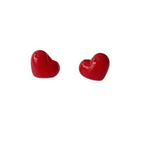 1 Pair Simple Style Heart Shape Plating Alloy Ear Studs main image 2