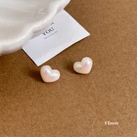 1 Pair Simple Style Heart Shape Plating Alloy Ear Studs sku image 9