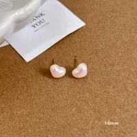 1 Pair Simple Style Heart Shape Plating Alloy Ear Studs sku image 4