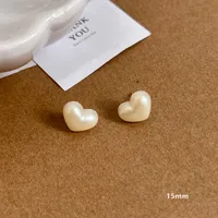 1 Pair Simple Style Heart Shape Plating Alloy Ear Studs sku image 10