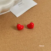 1 Pair Simple Style Heart Shape Plating Alloy Ear Studs sku image 7
